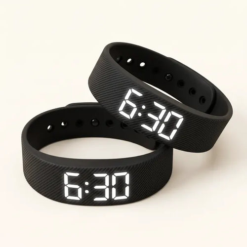 Two black Touchwake bands showing 6:30